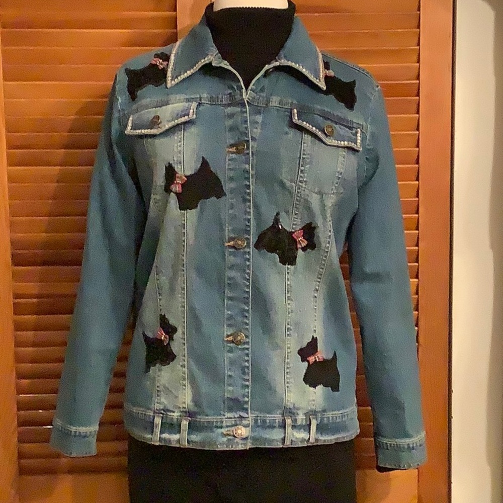 Quacker Factory Scotty Dogs Jean Jacket